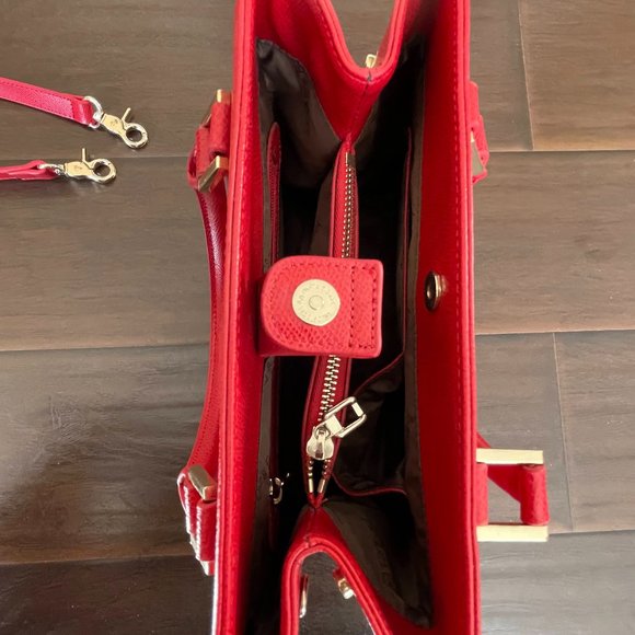 Jacques Esterel Red Handbag with adjustable crossbody/shoulder strap - Picture 6 of 12